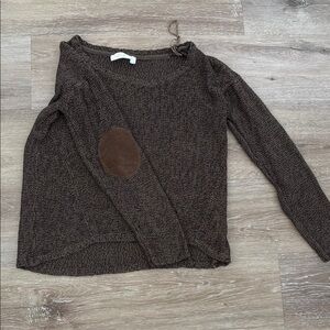 Brown Sweater with Elbow Patch